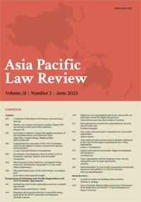 Cover image for Asia Pacific Law Review, Volume 31, Issue 2, 2023