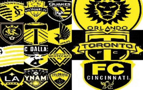Figure 3. MLS team logos changed to crew colours and shared via Twitter as a show of solidarity.