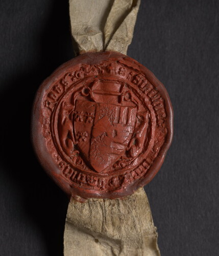 Fig. 2. The seal impression of Beatrice de Roos, 1404© British Library Board, Add. Ch. 22,391