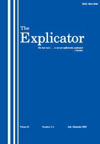 Cover image for The Explicator, Volume 81, Issue 3-4, 2023