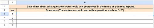 Fig. 3 Checklist used in the lessons (translated from Japanese).