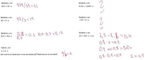 Figure 2. One student’s answers from the same occasion (Glenn).