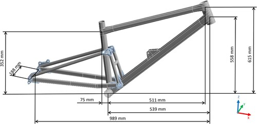 Figure 1. Bicycle frame geometry 3D.