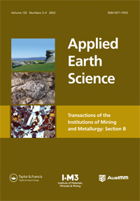 Cover image for Applied Earth Science, Volume 132, Issue 3-4, 2023