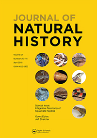 Cover image for Journal of Natural History, Volume 52, Issue 13-16, 2018
