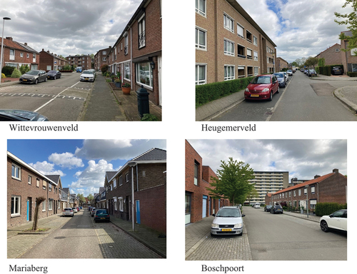 Figure 3. Street views of the selected neighbourhoods in Maastricht. (Photos by author).