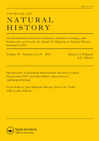 Cover image for Journal of Natural History, Volume 49, Issue 21-24, 2015