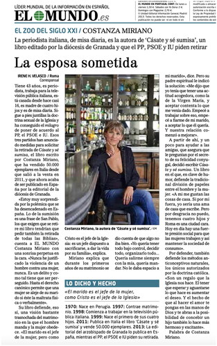 Figure 8. Publication in El Mundo, November 15, 2013. Headline: 'The submissive wife’.
