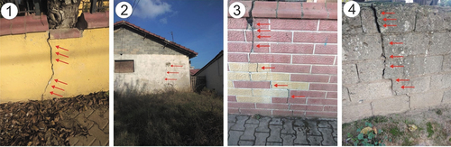 Figure 11. Subsidence evidence in different locations in the Balcik region. The locations of the images are shown in figure 9(a).