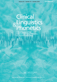 Cover image for Clinical Linguistics & Phonetics, Volume 30, Issue 10, 2016