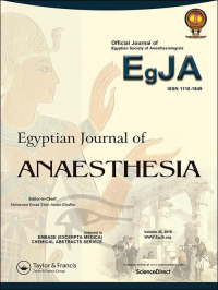 Cover image for Egyptian Journal of Anaesthesia, Volume 39, Issue 1, 2023