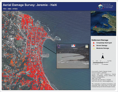Figure 4. Aerial Damage Survey: Jeremie-Haiti. © Pacific Disaster Center. Reproduced by permission of Pacific Disaster Center. Permission to reuse must be obtained from the rightsholder. Source: http://www.pdc.org/event-products/preview/?id=1321