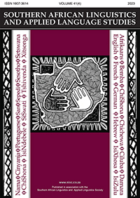 Cover image for Southern African Linguistics and Applied Language Studies, Volume 41, Issue 4, 2023