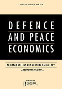 Cover image for Defence and Peace Economics, Volume 35, Issue 4, 2024