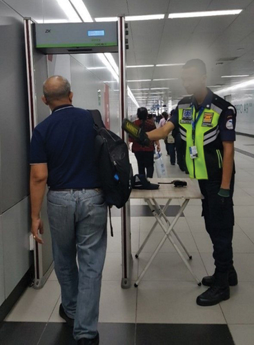 Figure 5. Security scanning at the entrance of MRT Jakarta.
