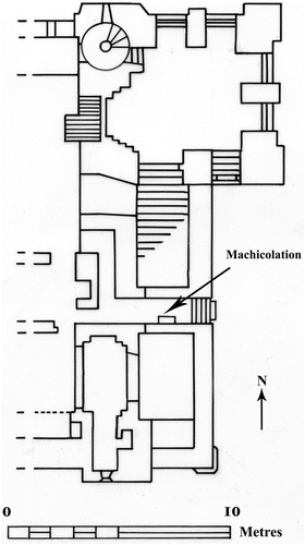 Figure 23. First floor of Castle Rising keep showing the location of the machicolation within the arch above the entrance staircase.