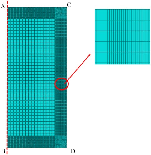 Figure 1. Two-dimensional mesh division model of cylindrical sample.