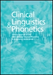 Cover image for Clinical Linguistics & Phonetics, Volume 29, Issue 8-10, 2015