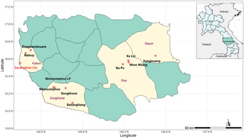 Figure 1. Location of study villages. Note. Figure copied from Le et al. (Citation2024) with permission from author.