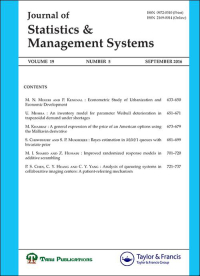 Cover image for Journal of Statistics and Management Systems, Volume 25, Issue 7, 2022