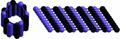 FIGURE 2 Optimized configuration (top view) for (Si/Ge) nanofilm and nanotube.