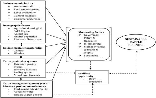Figure 9. Conceptual Framework for advancing sustainable cattle business system.