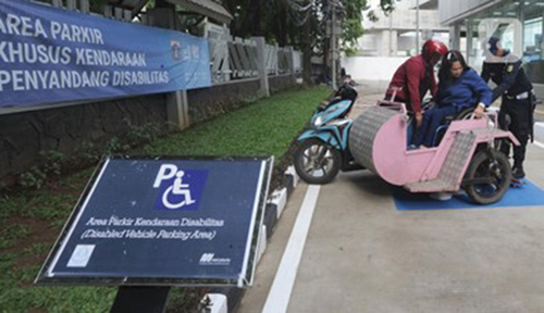 Figure 9. Parking area for people with disabilities (only available at Lebak Bulus MRT Jakarta station).