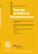 Cover image for Journal of Energy & Natural Resources Law, Volume 32, Issue 2, 2014