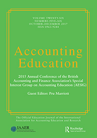 Cover image for Accounting Education, Volume 26, Issue 5-6, 2017
