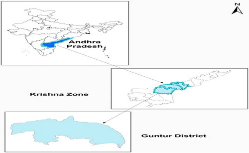 Figure 1. Map showing selected Guntur district in Andhra Pradesh.
