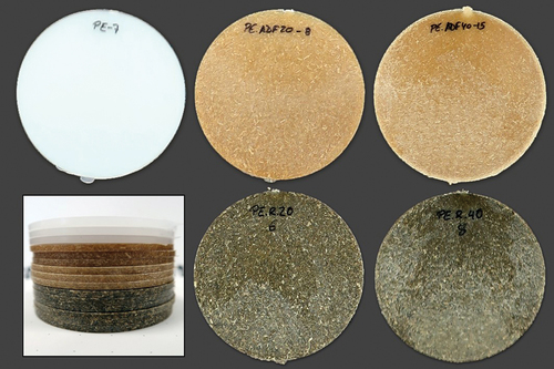 Figure 14. Photography of injection-molded samples of the various formulations.