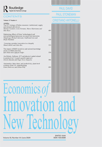 Cover image for Economics of Innovation and New Technology, Volume 33, Issue 4, 2024
