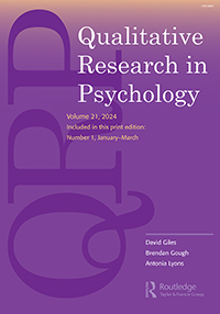 Cover image for Qualitative Research in Psychology, Volume 21, Issue 1, 2024