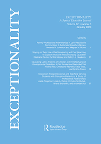 Cover image for Exceptionality, Volume 32, Issue 1, 2024