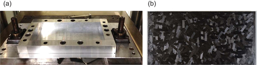 Figure 1. UT-ROS manufacture (a) mould, (b) moulded plate with 18 × 5 mm tapes.