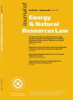 Cover image for Journal of Energy & Natural Resources Law, Volume 29, Issue 1, 2011