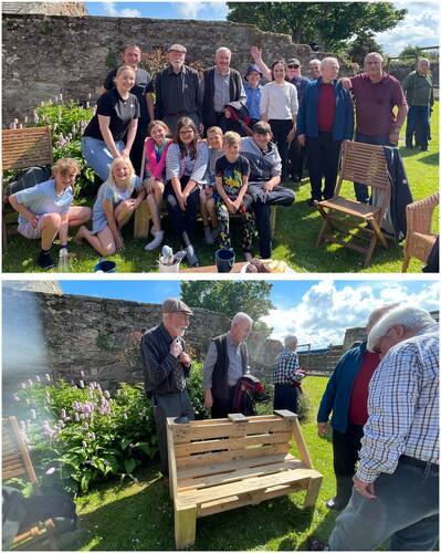 Figure 8. The men’s group and Kids kabin meeting up to celebrate giving newly built furniture to a third charity, a youth hostel in seahouses, the summer following dovetails. Images credit: Henry collingham.
