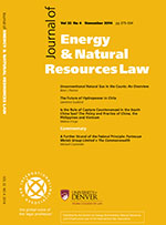 Cover image for Journal of Energy & Natural Resources Law, Volume 32, Issue 4, 2014
