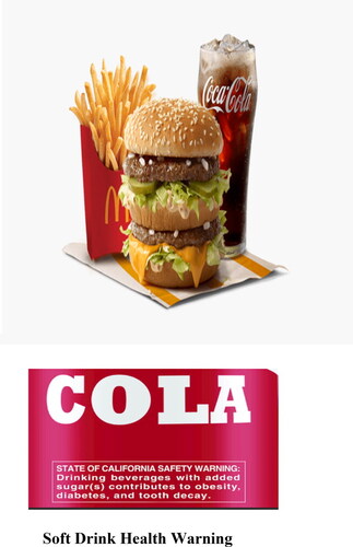 Figure A2. McDonald meals and Coca Cola drink. Visual Advertisement Cues: Link: Indulge in the NEW McCheese Burger only at McDonald’s India – YouTube.