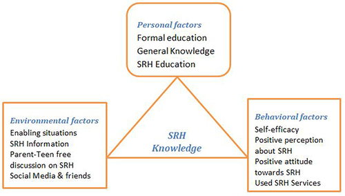 Figure 3 School-linked module-based friendly health education Social cognitive theory framework adopted from Bandura (2014). High school adolescents of Guji Zone, South Ethiopia, February 2022.