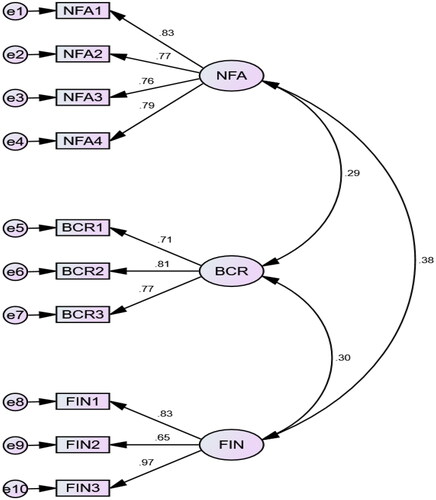 Figure 2. Path diagram indicating CFA results.Source: Figure by author.