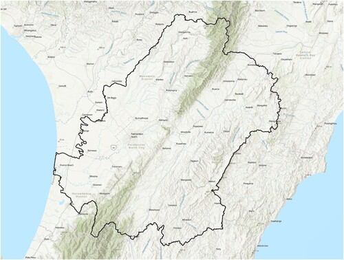 Figure 1. The Manawatū region, Aotearoa New Zealand.