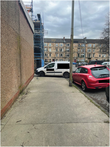 Figure 4. A parked van blocking pavement access in a busy area.