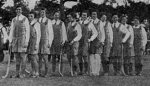 Figure 3. Australia’s Second Test Team. Left to right – Vida Wilson (captain), Meredith Sutton, Barbara Thomas, Helen Taylor, Tory Wicks, Connie Charlesworth, Edna Davidson, Girlie Hodges, Stella Redman, Marjorie Cowley, and Nora Brown. Hockey in Australia: Visit of the English Team, (AAWHA) September 1927, 13. Image in possession of the author.