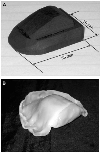 Figure 2 Passive intra-oral shim made of pyrolytic graphite.