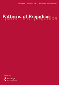 Cover image for Patterns of Prejudice, Volume 50, Issue 4-5, 2016