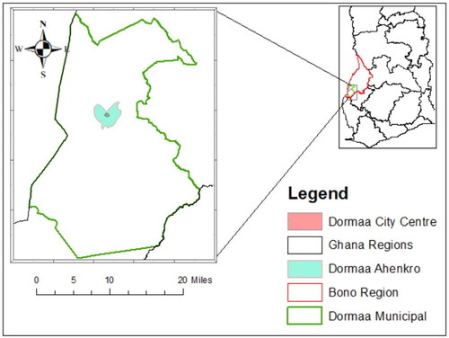 Figure 2. Map of Dormaa Central Municipal.