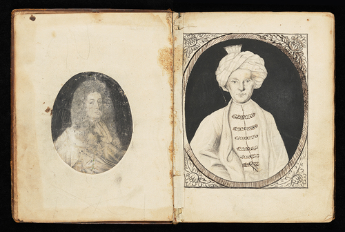 Figure 1. Portraits of Oliver Style at the front of Leeds University Library, Brotherton Collection MS Lt 10.