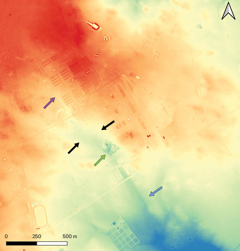 Figure 7. Digital terrain model of Stalag VIII B (344) Lamsdorf (prepared by A. Lokś, source: Head Office of Geodesy and Cartography, Poland).