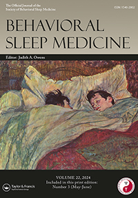 Cover image for Behavioral Sleep Medicine, Volume 22, Issue 3, 2024